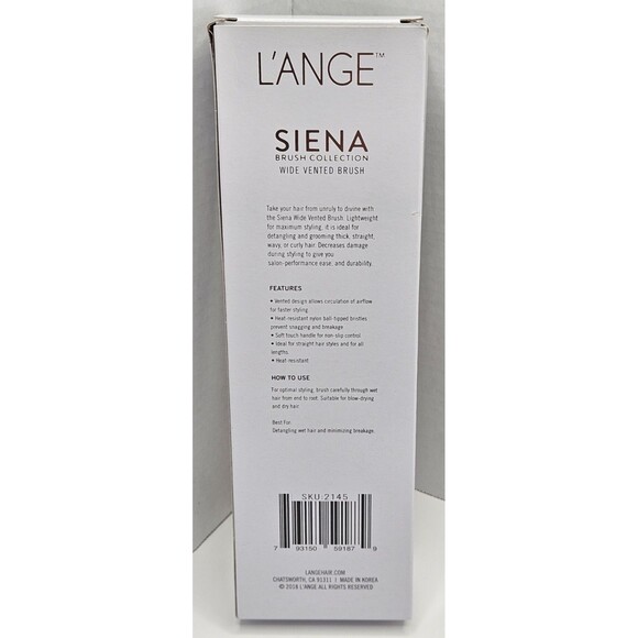L'ANGE HAIR Siena Blush Wide Vented Hair Brush Detangle Nylon Bristle 2145 - Picture 2 of 3